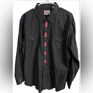 Ely Diamond Men’s‎ Western Shirt Embroidered pearl snap cowboy rodeo X large